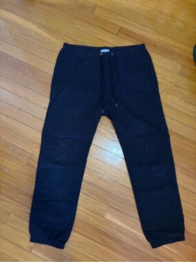 James Perse French Navy Cotton Corduroy Drawstring Jogger Pants Size 2